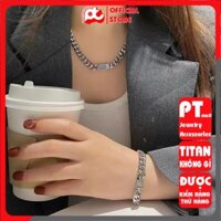 [Khắc tên] Vòng tay nam nữ mặt trơn titan phong cách hiphop cá tính thép không gỉ A12