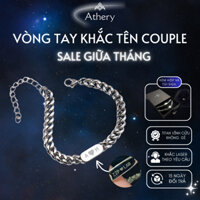 [Khắc tên] Vòng tay Nam/Nữ Couple - Phụ kiện trang sức Unisex - Athery Titan