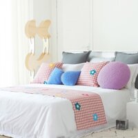 Khách sạn Giường Khăn Trang Trí Nhà Cửa Hiện Đại Giường Chạy Nhà Chăn Ga Gối Khăn Bảo Vệ Giường Trải Giường Trang Trí Khăn Cho Nữ Hoàng King Size