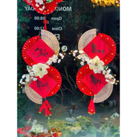 (KHÁCH TỰ GẮN )Set nguyên liệu 1 dải quạt dài, dải quạt đỏ trang trí nhà đón Tết