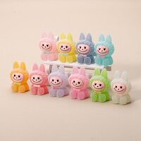 (Khách Tự Xé) Combo 15 Túi Mù Charm Labubu Mẫu Mới 10 Màu Dạ Quang Lông Mịn Phát Sáng Kích Thước 3,5*5cm