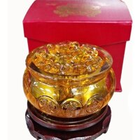 [Khai Quang] Hũ To 10cm đựng Vàng Pha Lê Thần Tài - Tụ Bảo Bồn Lưu Ly, Chiêu Lộc Tụ Tài