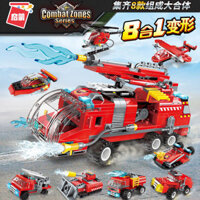 Khai sáng Tương thích Lego Khối xây dựng Đồ chơi Trạm cứu hỏa Xe tải cứu hộ Trực thăng Trẻ em Khai sáng Đồ chơi lắp ráp giáo dục 35.1