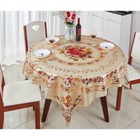 Khăn bàn tròn 3d hoạ tiết đẹp chống thấm bền màu