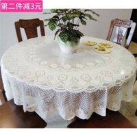 khăn bàn tròn ren xịn cao cấp 1m8 trắng xịn