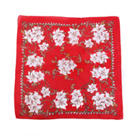 Khăn Bandana phong cách Vintage dễ thương 54x54cm - BDN06.1 hoa trắng-đỏ