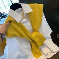 Khăn Cho Bé Gái Khăn Choàng Dệt Kim Phiên Bản Hàn Quốc Bên Ngoài Thời Trang Thắt Cổ Tử Cung Cột Sống Áo Vest Điều Hòa Không Khí Phòng Xuân Thu Học Sinh Khăn Dày