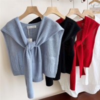 Khăn choàng, áo len, khăn quàng cổ, áo len, phong cách Hàn Quốc cao cấp, vải dệt kim mềm