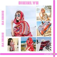 Khăn choàng boho đi biển, khăn choàng thổ cẩm, phong cách vintage BIKINI.VN