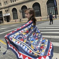Khăn Choàng Boho Đi Biển Phong Cách Vintage - Khăn Choàng Thổ Cẩm Chất Viscose