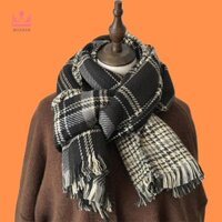 Khăn choàng ca rô màu đỏ Maxrrh dành cho nữ Mùa đông mới Phiên bản Hàn Quốc Khăn dày đa năng Mới