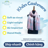 Khăn choàng Cashmere màu hồng xanh dương - Nhập khẩu Ấn Độ