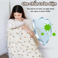 Khăn Choàng Cho Con Bú Khi Ra Ngoài, Màn Che Xe Đẩy Kiêm Khăn Che Nắng, Chắn Gió Cho Bé Chất Liệu Xô muslin Mềm Mại