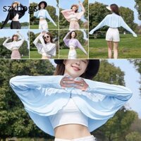 Khăn choàng chống nắng nữ SZXBOGS, Khăn che nắng thoáng khí màu trơn Áo Cardigan nữ, Áo che nắng dài tay thông thường Áo che nắng mùa hè ngoài trời