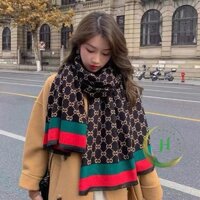 Khăn Choàng Cổ Dạ Len Cao Cấp, Phong Cách Hàn Quốc Mùa Đông Dày Dài Ấm Áp, Hai Mặt Size 185x65cm