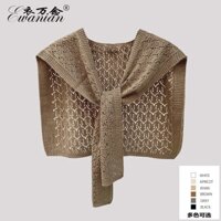 Khăn Choàng Cổ Đan Len Có Đệm Vai Cho Nữ Mặc Ngoài Không Khí
