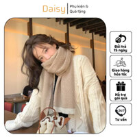 Khăn Choàng Cổ Len Nam Nữ, Khăn Len Họa Tiết Sọc Xương Cá Nhiều Màu Thời Trang Thu Đông - DAISY - LN016