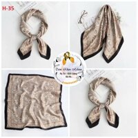 Khăn choàng cổ lụa vuông hoa hạt điều size 70x70cm, Turban đội đầu thời trang, phong cách Hàn Quốc 2022 - H-35