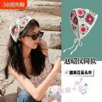 Khăn choàng đầu retro Pháp cho phụ nữ, ngọt ngào dễ thương, phong cách nghệ thuật móc, băng đô tóc, khăn tam giác handmade cho cô gái nóng bỏng, thời trang hình bướm