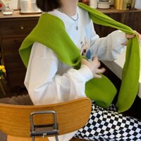 Khăn choàng len đan phong cách mùa hè cho phụ nữ, khăn quàng mùa thu và đông, áo choàng nhỏ, hai công dụng