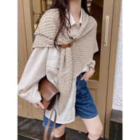 Khăn Choàng Len Dệt Kim Vitage Cao Cấp Hình Tam Giác Phong Cách Thời Trang Hàn Quốc