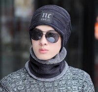 Khăn choàng len nam quàng cổ giữ ấm chống rét lạnh tặng kèm nón mũ len y hình dona21102512 - xanh