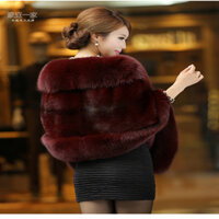 Khăn choàng lông thú 2018 mùa đông mới giả lông chồn nữ cổ lông cáo Áo Choàng Lông chồn Áo khoác lông thú Áo khoác lông thú
