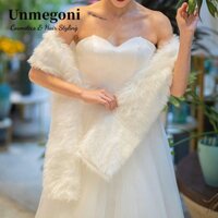 Khăn choàng lông thú giả UNMEGONI, Khăn choàng mềm không tay, Đạo cụ chụp ảnh mùa đông Áo choàng cổ điển cho bữa tiệc tối Cô dâu chơi đám cưới