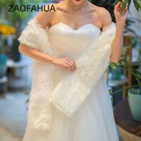 Khăn choàng lông thú giả ZAOFAHUA, Khăn choàng mềm không tay, Đạo cụ chụp ảnh cổ điển thời trang Giữ ấm Áo choàng cho bữa tiệc tối Cô dâu chơi đám cưới