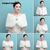 Khăn choàng lông thú giả FIGHTINPC Khăn choàng cổ đông ấm hơn Khăn cưới thanh lịch