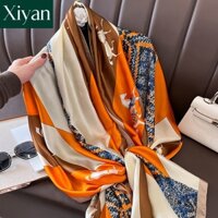 Khăn Choàng Lụa satin In Họa Tiết Phong Cách Hồi Giáo 90 * 180cm Dành Cho Nữ