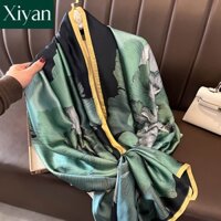 Khăn Choàng Lụa satin In Họa Tiết Phong Cách Hồi Giáo 90 * 180cm Dành Cho Nữ