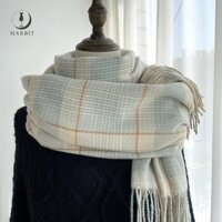 Khăn choàng Marbit Khăn choàng nữ Phiên bản Hàn Quốc mới Đa năng Giả Cashmere Khăn kẻ sọc FHS