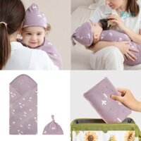 Khăn choàng Mary quấn có mũ cho trẻ sơ sinh Chăn bông 0-3 tháng