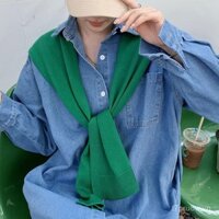 Khăn choàng nhỏ đan cho phụ nữ, màu đỏ cho năm mới, mùa xuân, mùa thu, mùa đông, giữ ấm cổ, áo khoác ngoài, áo choàng vai, áo len, khăn quàng cổ internet celebrity