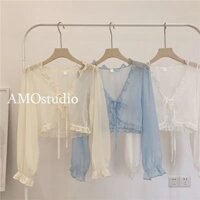 Khăn choàng nhỏ dành cho nữ 2024 Áo sơ mi chống nắng dài tay dáng rộng 2.27