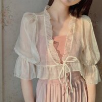 Khăn choàng nhỏ ngắn siêu cổ tích voan chống nắng mùa hè