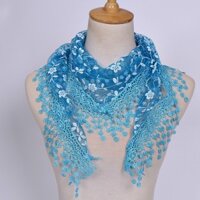 Khăn Choàng Nữ Khăn Trùm Đầu Nhỏ Hoa Trang Trí Đa Năng Tam Giác Gạc Ren Mùa Xuân Thu Đông Khăn Choàng Thời Trang Khăn