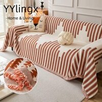 Khăn choàng Sofa YYLINGX, Chăn đi văng thân thiện với da có thể đảo ngược, Vỏ bọc ghế Sofa chống trầy xước Khăn trải giường bằng vải Chenille tự nhiên