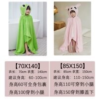 Khăn choàng tắm cho bé có mũ trùm đầu, áo choàng tắm hình khủng long hoạt hình dày dặn thấm hút mùa