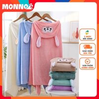 Khăn choàng tắm hình thú có mũ cho bé giữ ấm sau khi bơi