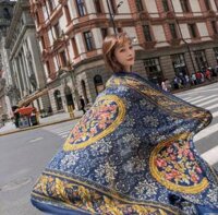 Khăn choàng thổ cẩm đi biển thời trang, chất đẹp, size 190 x 95cm  KC002 - SKC19