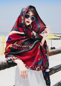 Khăn choàng thổ cẩm đi biển thời trang, chất đẹp, size 190 x 95cm  KC002 - SKC01