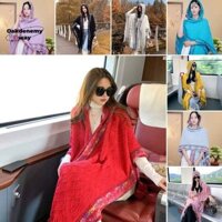 Khăn choàng tua rua dệt kim OAKDENEMYWAY, Khăn trùm đầu dệt kim phong cách dân tộc, Khăn trùm đầu mỏng chống nắng thời trang dành cho nữ Cô gái