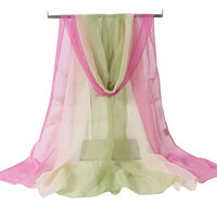 Khăn choàng voan lụa công sở, khăn choàng cổ nữ phối màu cực đẹp - Hồng xanh lá