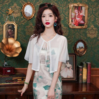 Khăn choàng voan ngắn nhỏ mùa hè Áo khoác ngoài mỏng dành cho nữ