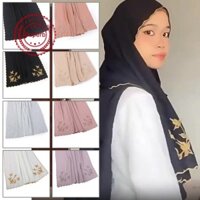 Khăn choàng voan Sulam thêu viền gợn sóng dành cho nữ Khăn trùm đầu dài Z2r4