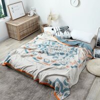 Khăn ga phong cách Nhật Bản mới, chăn đơn, chăn bông hoàn toàn, chăn điều hòa, có thể giặt bằng máy, ga trải giường đôi,