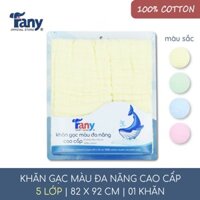 Khăn gạc màu đa năng cao cấp Fany® 82x92cm 100% cotton 1 khăn / hộp mềm mại xốp mịn thấm hút ưu việt 1 khăn 1 hộp