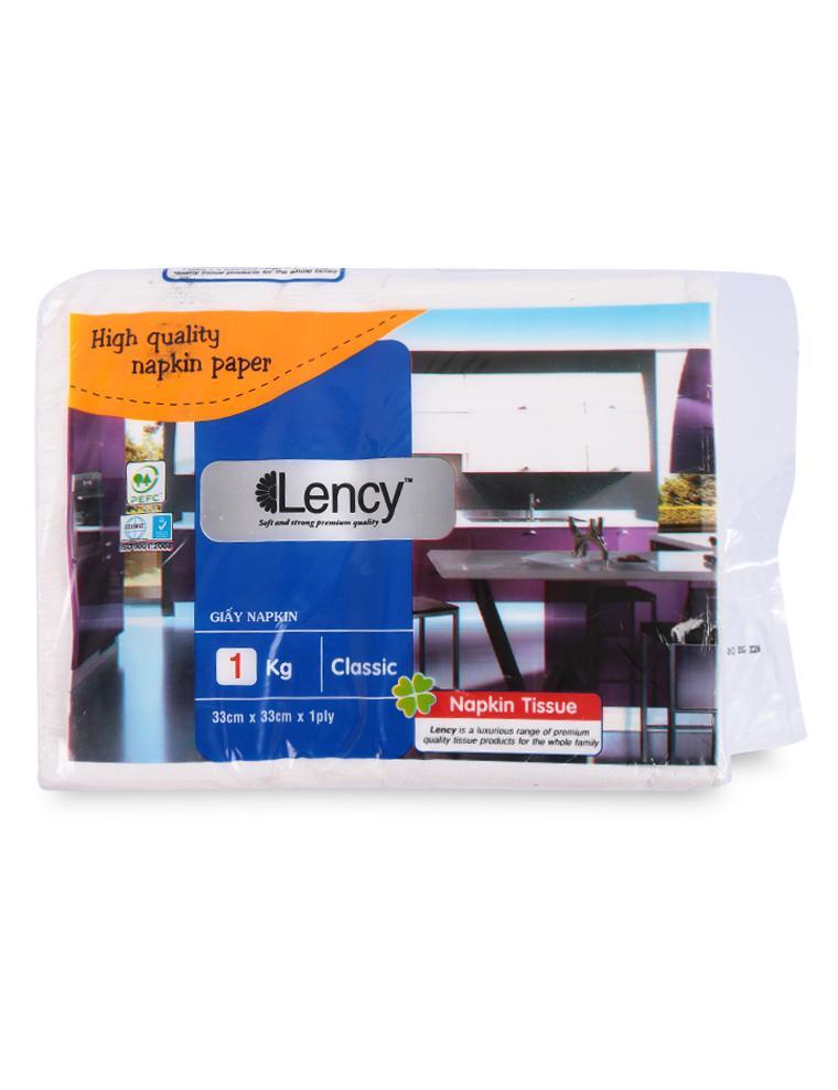 Khăn giấy 1 lớp Lency 33cm gói 1kg